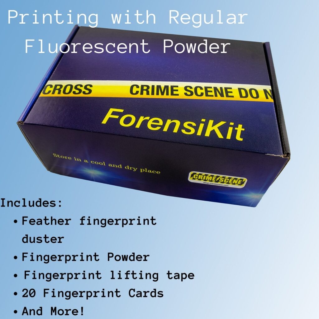 ForensiKit Printing With Regular Fluorescent Powder Crime Scene