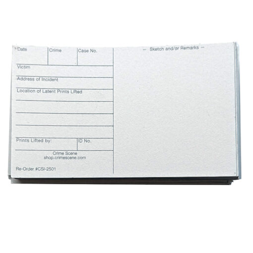 Latent fingerprint card, white