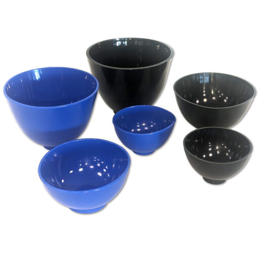 6 rubber mixing bowls in three sizes: s, m and l and two colors: blue and green