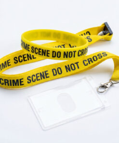 wrist strap and crime scene lanyard