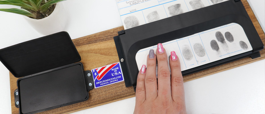 person being fingerprinted
